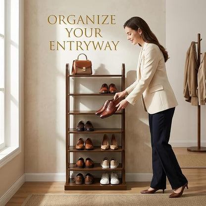 43.7" Wooden Shoe Rack - Image 9