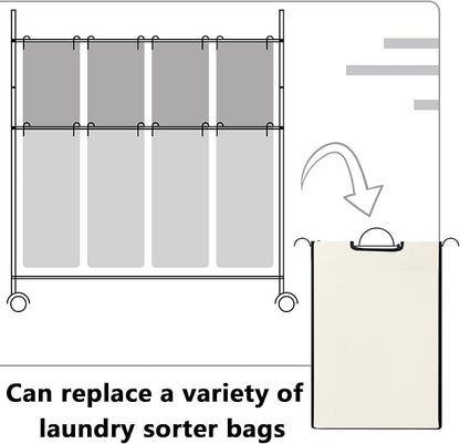 Bonuci 4 Pcs Laundry Sorter Replacement Bags Hamper Cart Removable Replacement - Image 4