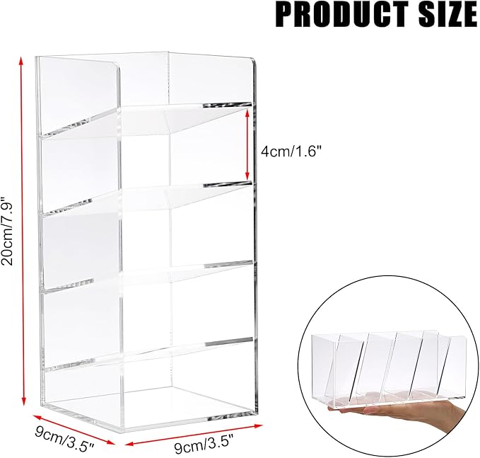 ELLDOO Rollerball Perfume Organizer, 5 Compartment Clear Acrylic Perfume - Image 2