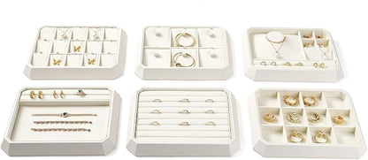 Premium PU Leather Stackable Jewelry Ring Display Tray Ring Earring Display - Image 4