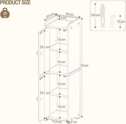 Hzuaneri Bathroom Storage Cabinet, Small Corner Floor Cabinet - Image 2