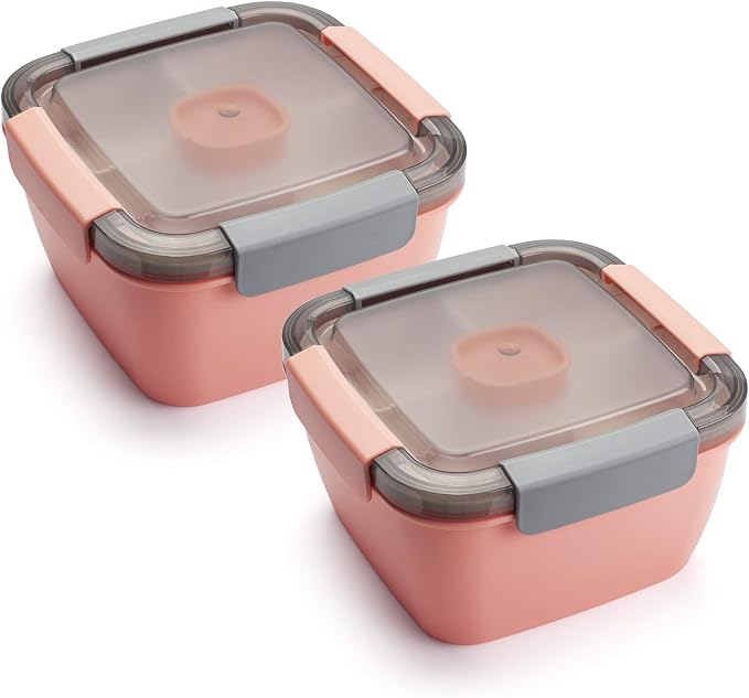 Salad Lunch Container To Go, 2 Packs 52-oz Salad Bowls to go by Freshmage