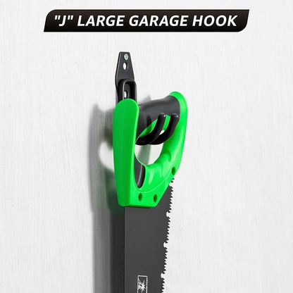 30 Pack Utility Steel Heavy Duty Wall Mount Garage Hooks, - Image 7