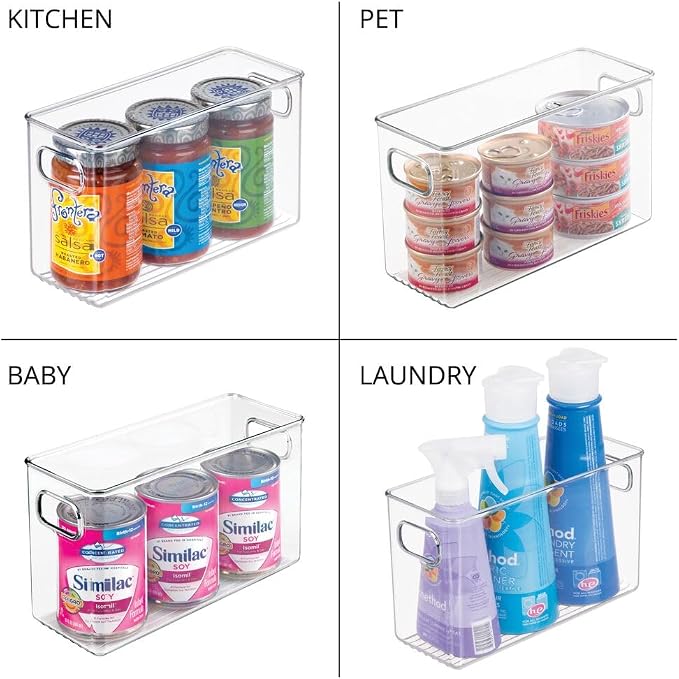 iDesign Slim Clear Plastic Storage Bin, Tall Narrow - Image 3