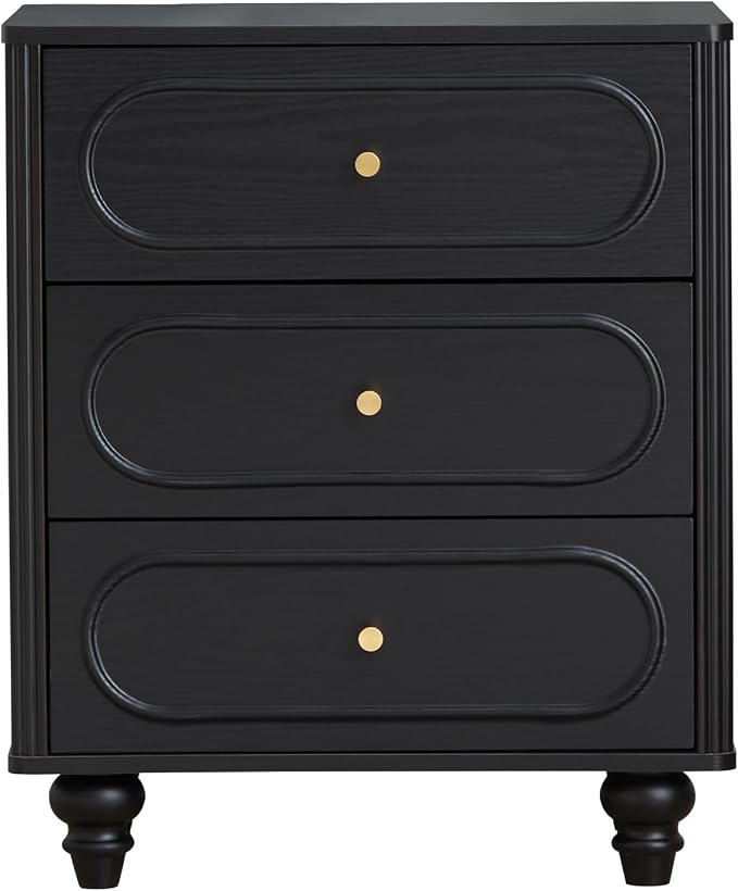 ORRD 3 Drawer Fluted Dresser for Bedroom Set of 2, Mid Century Modern Chest of - Image 7