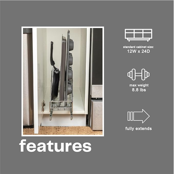 Household Essentials Glidez Multipurpose Chrome-Plated Steel Pull-Out/Slide-Out - Image 4