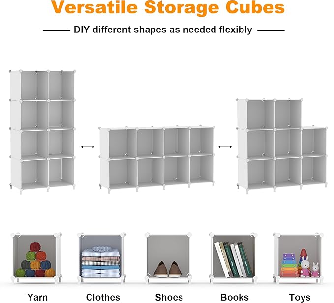 AWTATOS 8 Cube Storage Organizer, Closet Organizer Storage Shelf, Bookcase - Image 6