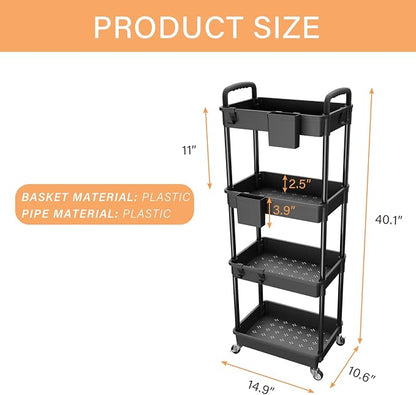 4 Tier Rolling Utility Cart - Image 5