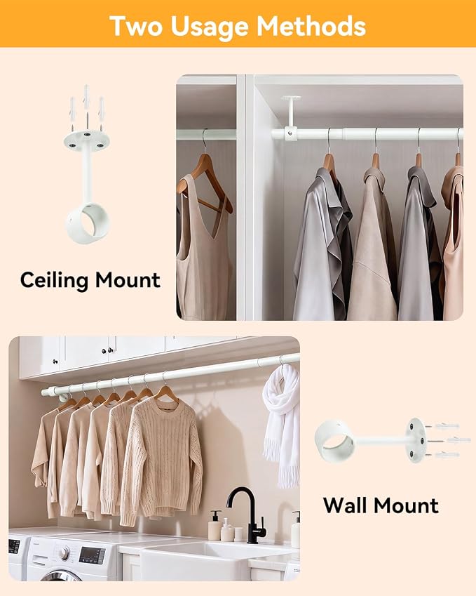 Supforce Ceiling Mounted Closet Rods - Image 3