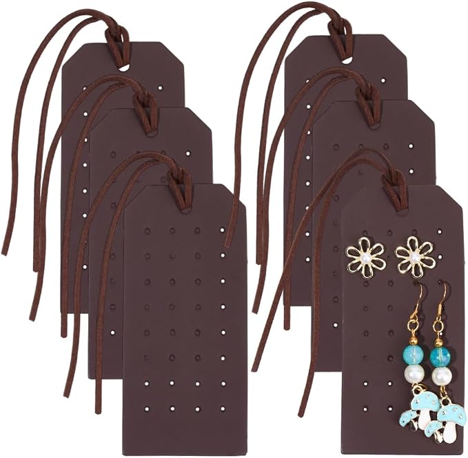 6Pcs PU Leather Stud Hanging Case 32 Holes Portable Pierced Earring Display by QUALITYCALFOVERA