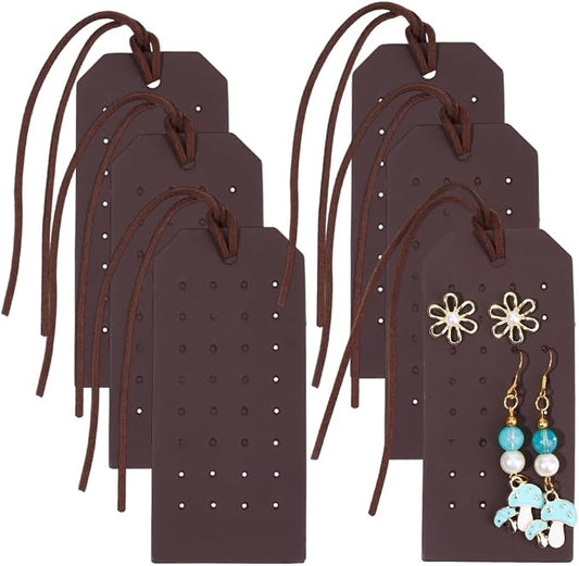 6Pcs PU Leather Stud Hanging Case 32 Holes Portable Pierced Earring Display by QUALITYCALFOVERA