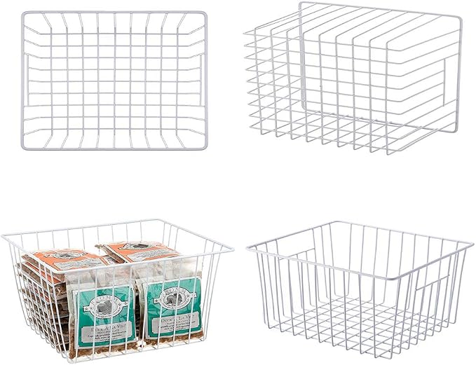 Freezer Wire Baskets Storage Organizer, Household Storage Metal Wire Bins - Image 2