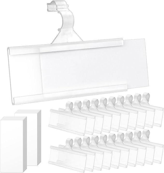 50Pcs Wire Shelf Label Holder, Reusable Plastic Shelf Tags by Tecreddy