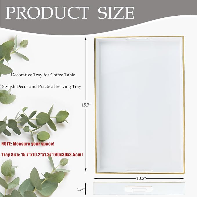 Spsyrine White Decorative Serving Tray - Image 3