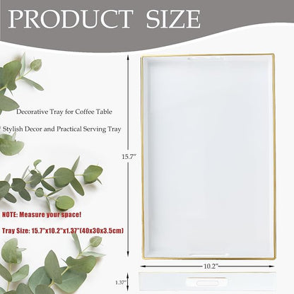 Spsyrine White Decorative Serving Tray - Image 3