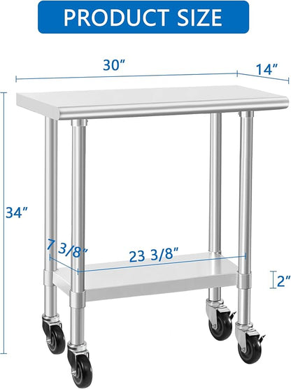 HARDURA Stainless Steel Commercial Table Prep & Work Table - Image 3