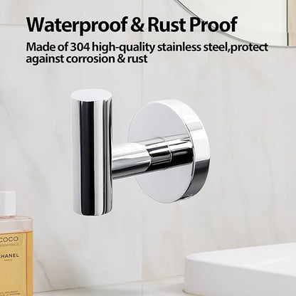 Kruodop Towel Hooks for Bathroom, 2 Packs Wall Mount Towel Holder, Stainless - Image 3