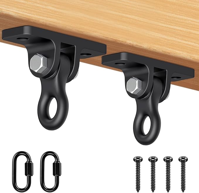 SELEWARE Heavy Duty Black Swing Hangers 2400LB Capacity Porch Swing Hanger | by SELEWARE