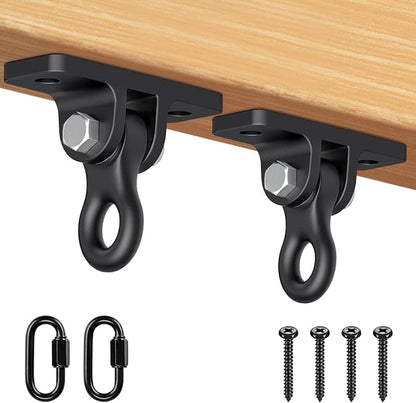 SELEWARE Heavy Duty Black Swing Hangers 2400LB Capacity Porch Swing Hanger | by SELEWARE