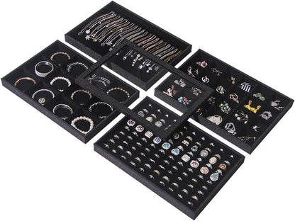 Julysky 5 Pcs/set Stackable Jewelry Organizer Trays by Julysky
