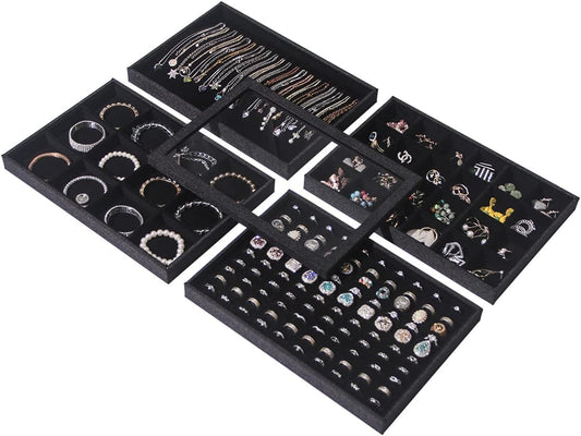 Julysky 5 Pcs/set Stackable Jewelry Organizer Trays by Julysky