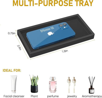 Silicone Bathroom Tray, Shatterproof Small Black Bathroom Tray, High-Grade - Image 5