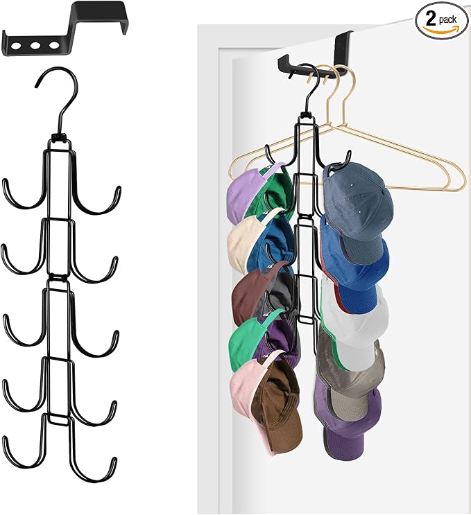 Hat Rack for Door, Collapsible Over The Door Hat Organizer by NAKBINX