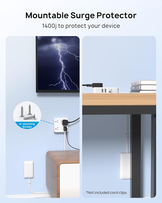 TROND Flat Plug Power Strip - 6ft Extension Cord with Multiple Outlets and 4 - Image 7
