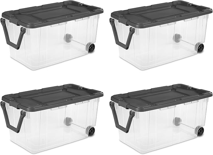Sterilite 4-Pack Modular Stacker Box, Durable Clear Plastic Storage Bins - Image 5