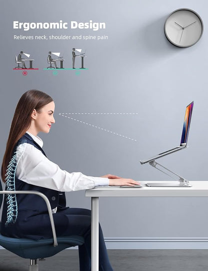Lamicall Adjustable Laptop Stand, Portable Laptop Riser, Aluminum Laptop Stand - Image 2