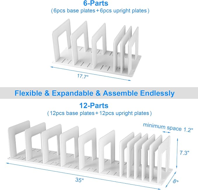 Adjustable Vertical File Sorter Sturdy Plastic Expandable Upright File Holder - Image 2