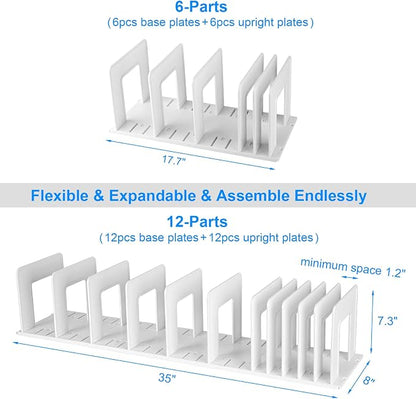 Adjustable Vertical File Sorter Sturdy Plastic Expandable Upright File Holder - Image 2