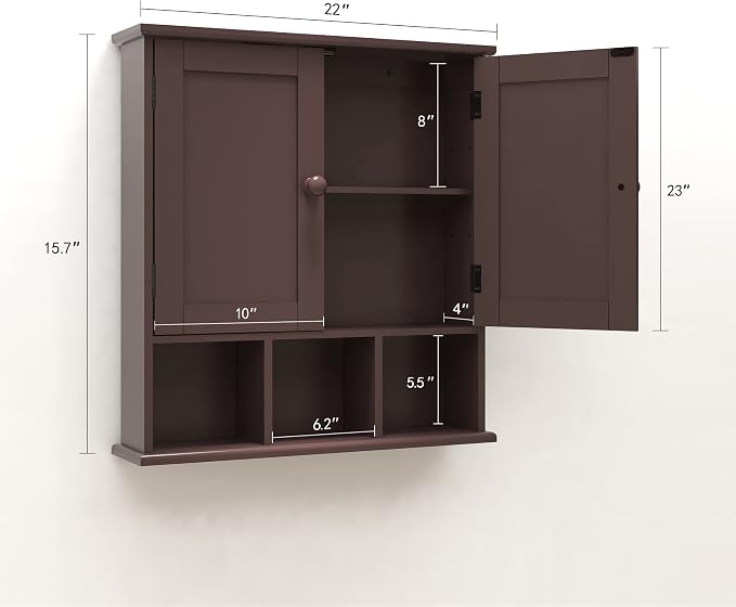 TaoHFE Brown Medicine Cabinets, Bathroom Wall Cabinet - Image 3