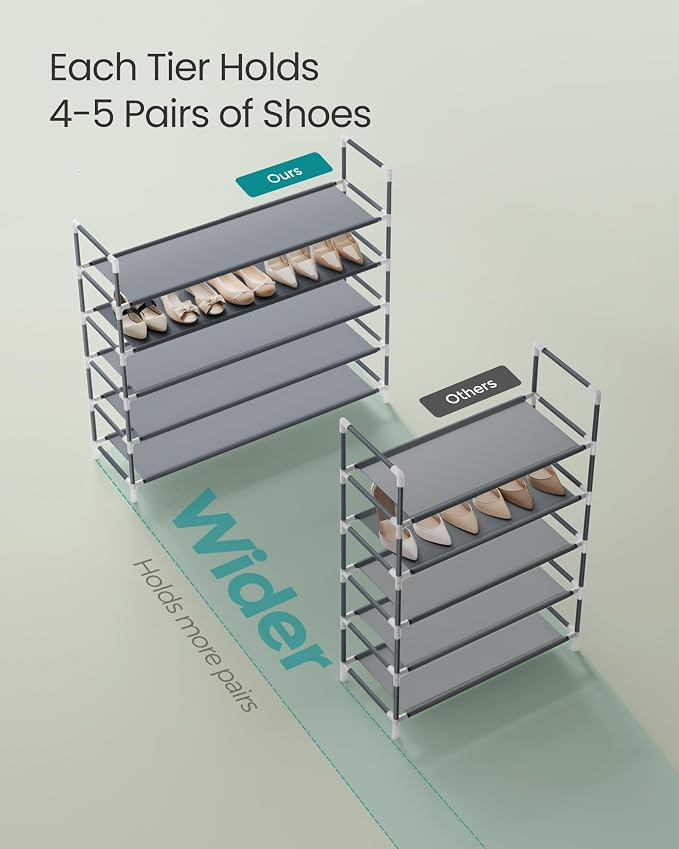SONGMICS 5-Tier Shoe Rack, Shoe Storage - Image 4