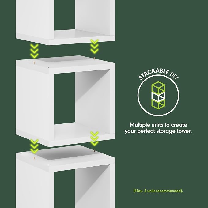 Furinno Cubicle Book Shelf, Stackable Bookshelf, Cube Storage Organizer Bookcase - Image 5