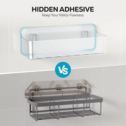Nieifi Adhesive Shower Shelves, 2 Pieces | Rustproof ABS, Large Capacity - Image 6