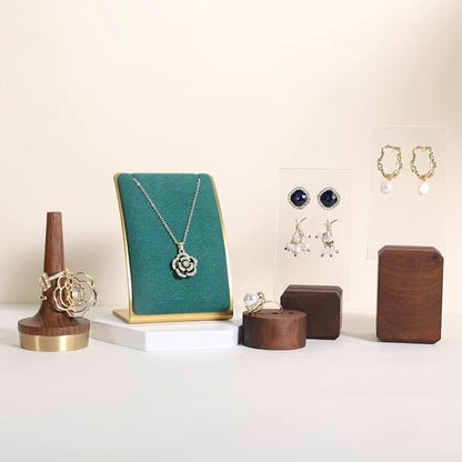 GemeShou Green Necklace display stand, Velvet Jewelry necklace display holder - Image 8