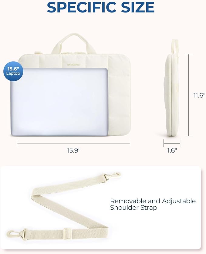 BAGSMART Laptop Case with Handle, Puffy Laptop Sleeve Bag - Image 5