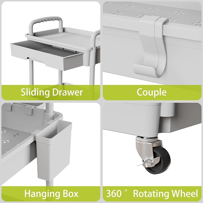 Sorgion 3 Tier Rolling Cart Organizer, Laundry Room Bathroom Organizers and - Image 4