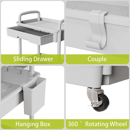 Sorgion 3 Tier Rolling Cart Organizer, Laundry Room Bathroom Organizers and - Image 4