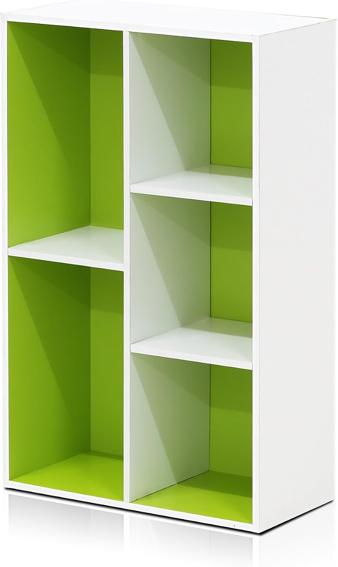 Furinno LUDER Book Shelf, 5-Cube Bookshelf, Reversible Bookcase, 9.4 x 19.5 x - Image 6