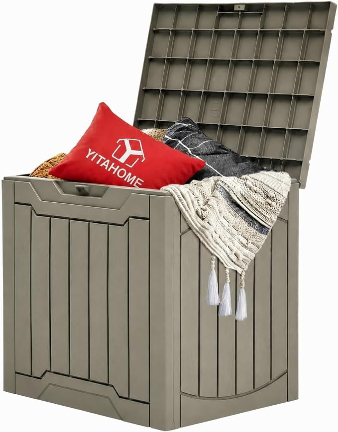 YITAHOME 31 Gallon Resin Deck Box Outdoor Storage Box and Waterproof Package by YITAHOME