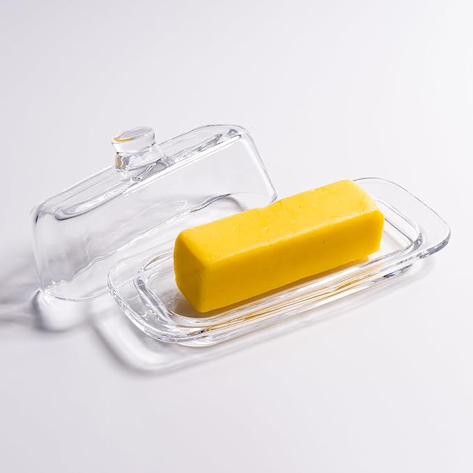 Glass Butter Dish with Cover - Image 2