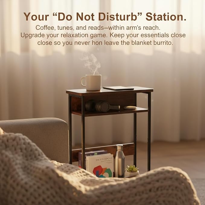 Narrow Side Table, 3-Tier Slim End Table - Image 4