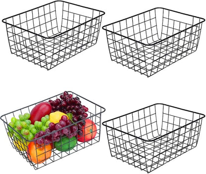 LeleCAT Wire Baskets with Handles Wire Storage Organizer Bin Baskets, Bedrooms - Image 4