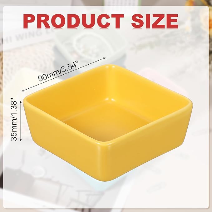 PATIKIL Square Paper Clip Holders, Ceramic Bowl Dish Clip Dispenser Organizer - Image 2