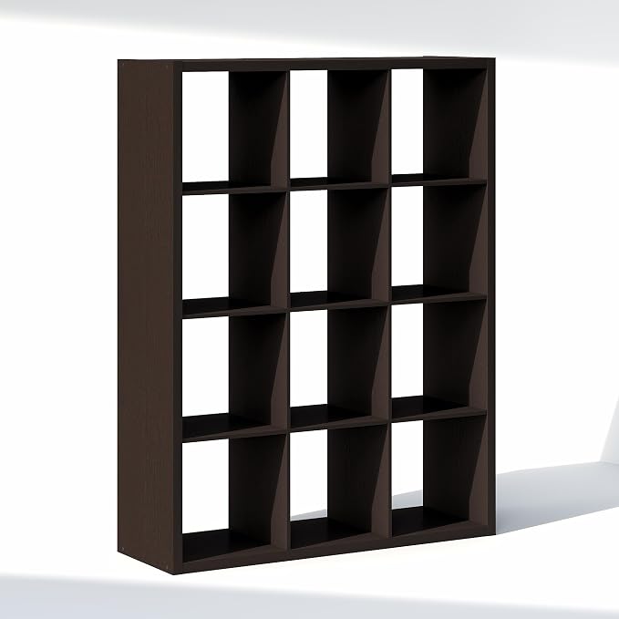 Furinno Cubic 12-Cube Closet Organizers and Storage, Dark Oak | Extra Thick - Image 7