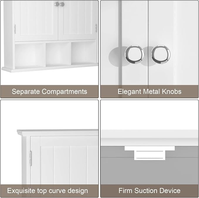 ChooChoo Bathroom Cabinet Wall Mounted 2-Door - Image 5