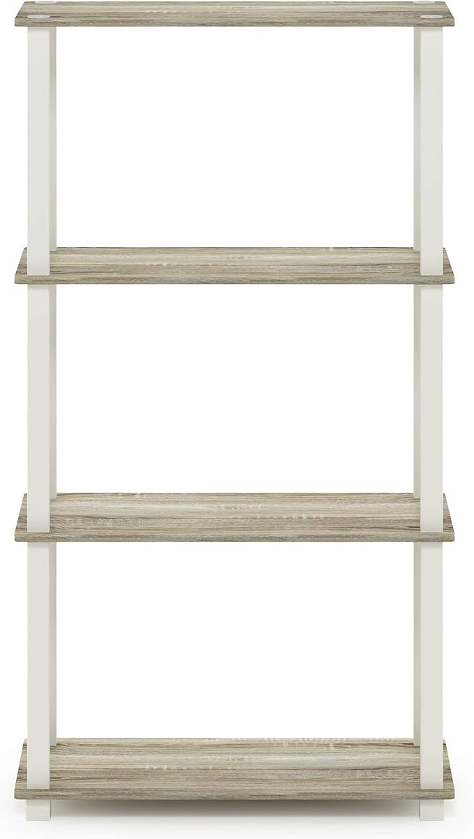 Furinno TURN-S-TUBE Storage Shelves, 4-Tier Book Shelf, Corner Shelf, Toolless - Image 6