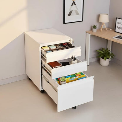 3-Drawer Metal Mobile File Cabinet - Image 9